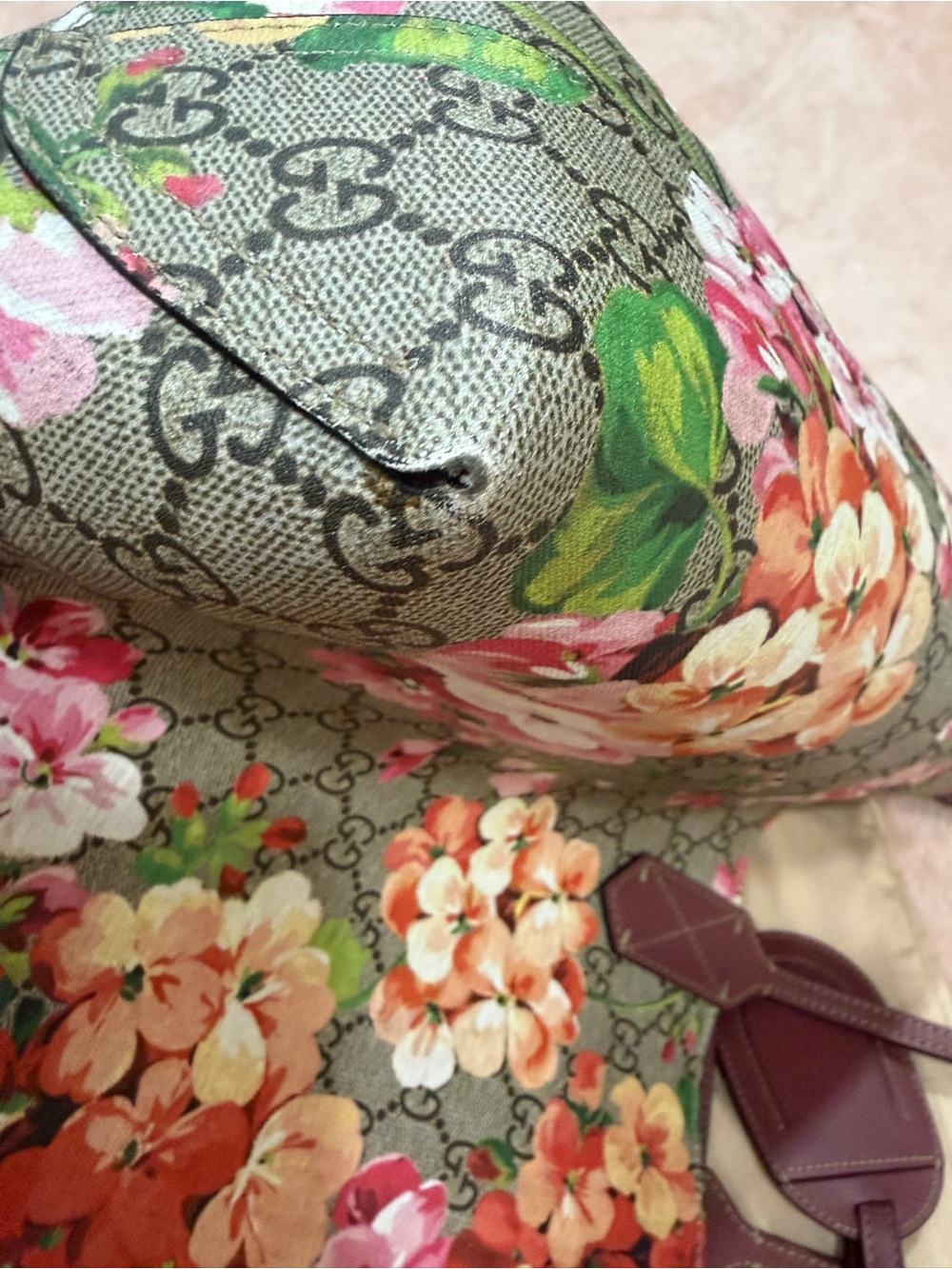 Gucci Blooms Pink Floral GG Supreme Tote Bag - Picture 11 of 16